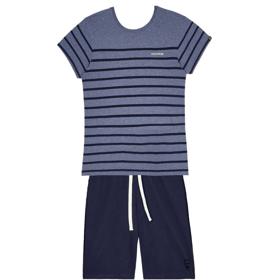 Homme Arthur Pyjama Homme | Pyjama Short Homme En Coton Denim