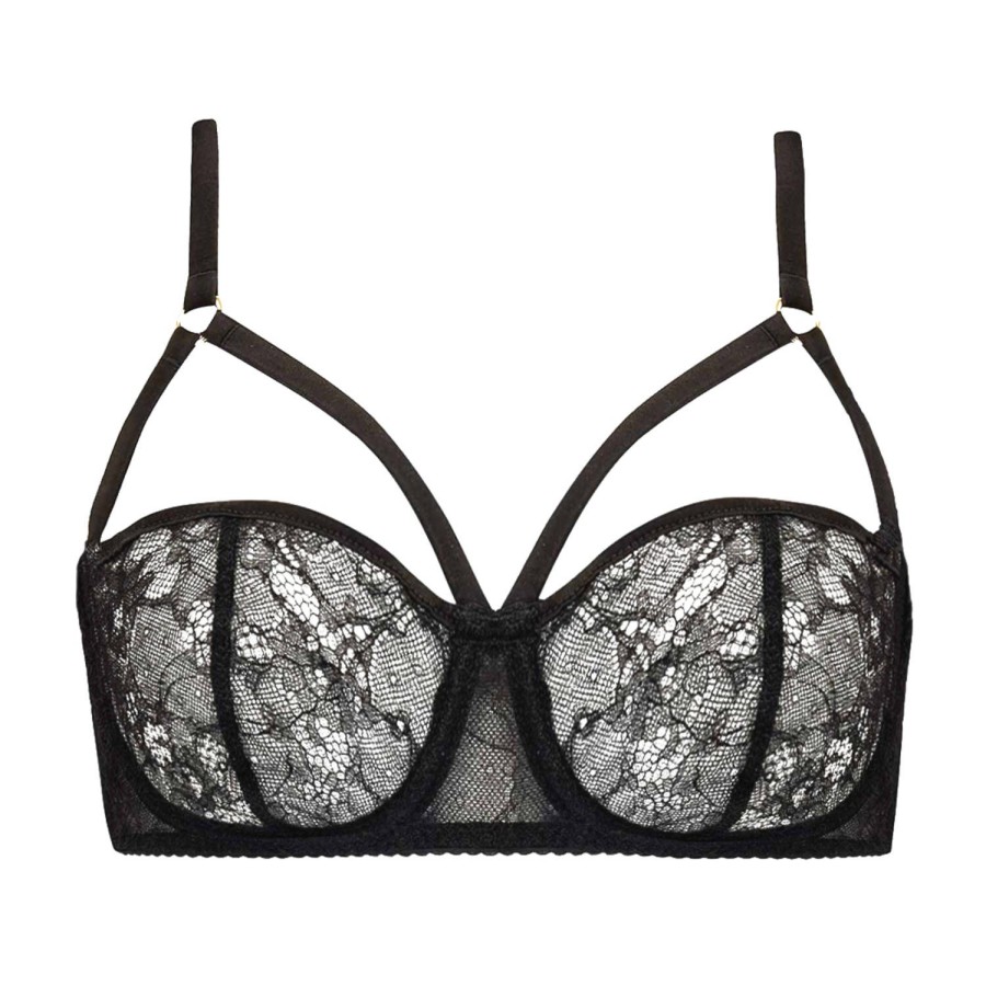 Soutiens-Gorge Fleur of England | Soutien-Gorge Balconnet Ouvert En Dentelle Noir