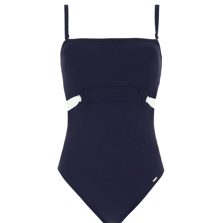 Maillots De Bain Livia Bustier | Maillot De Bain 1 Piece Bustier Eline Sans Armatures Marine