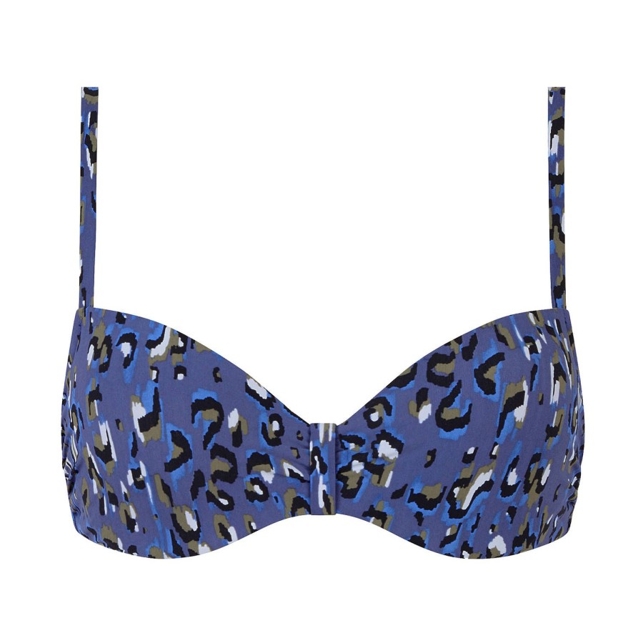 Maillots De Bain Chantelle Coques | Haut De Maillot De Bain Corbeille Coques Leopard Bleu