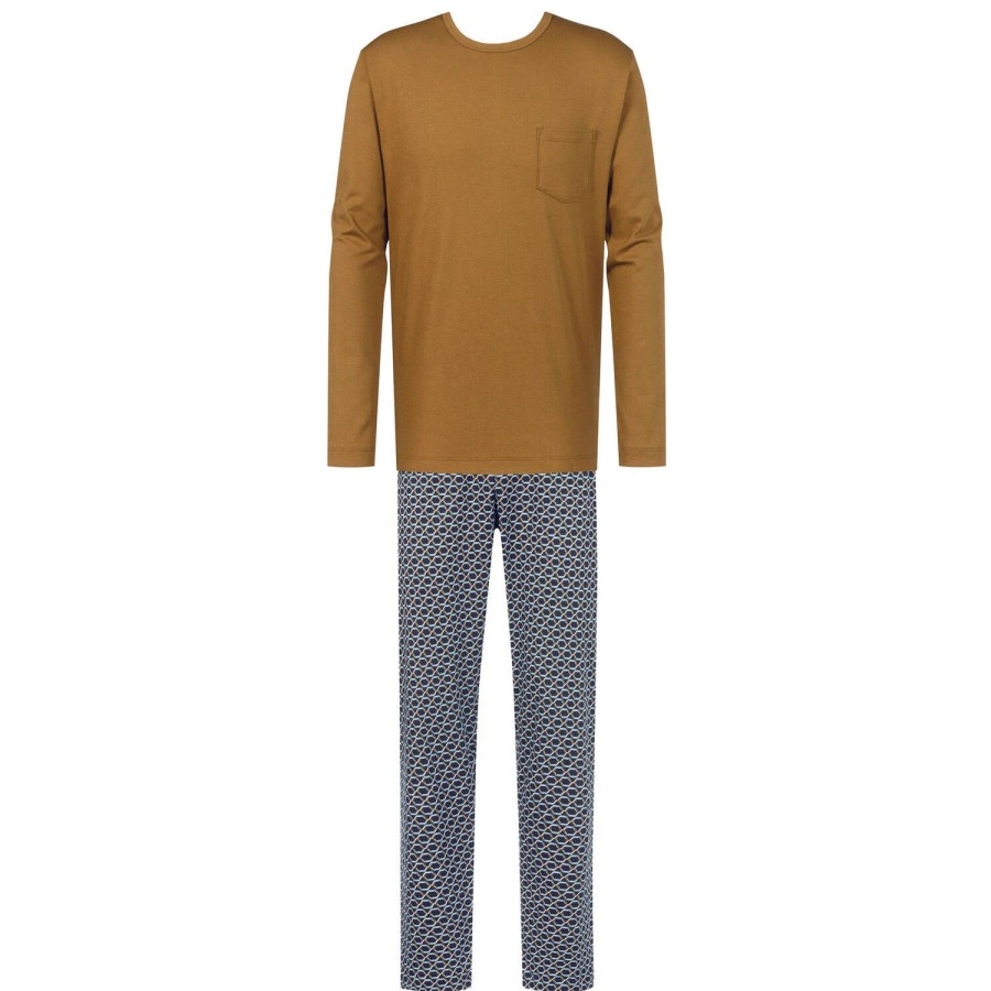 Homme Mey Pyjama Homme | Pyjama Homme En Coton Cognac