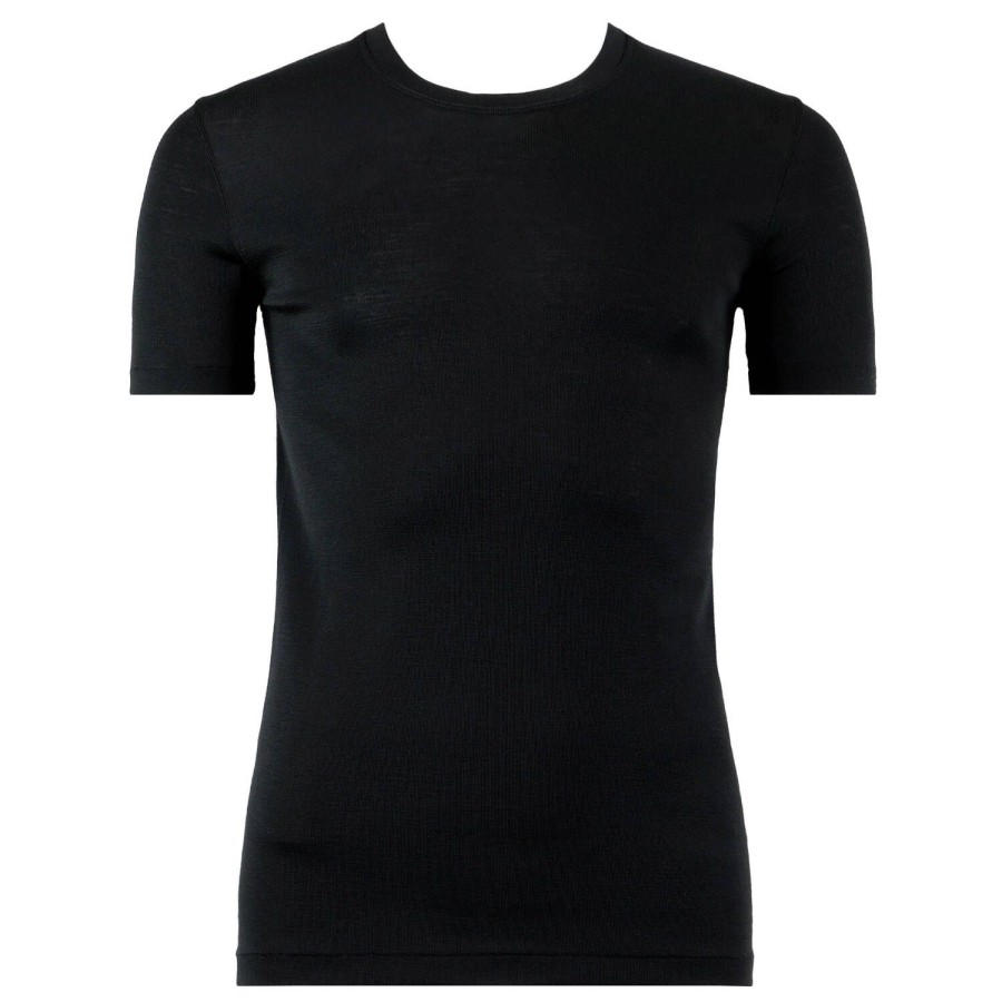 Homme Oscalito T-Shirt Et Debardeur Homme | T-Shirt Col Rond Homme En Laine Et Soie Noir