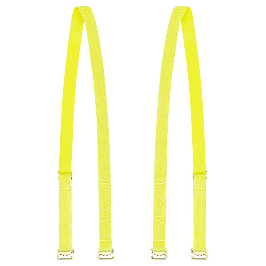 Lingerie Maison Close | Bretelles De Soutien-Gorge Et Body Jaune Fluo