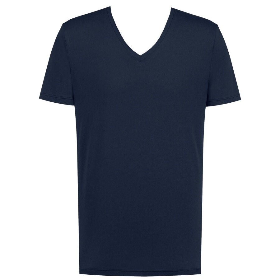 Homme Mey T-Shirt Et Debardeur Homme | T-Shirt Col V Homme En Coton Yacht Blue