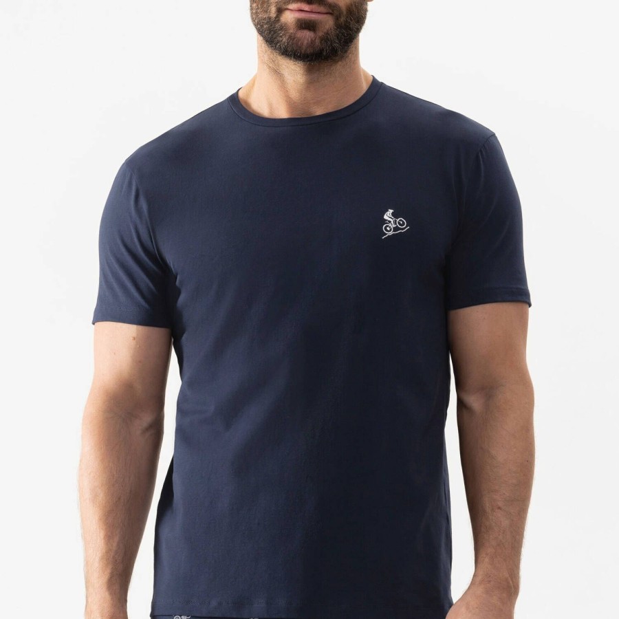 Homme Mey Ensemble De Detente Homme | T-Shirt Homme En Coton Yacht Blue