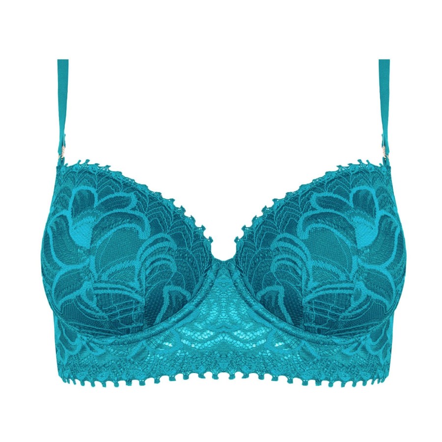 Soutiens-Gorge Huit | Soutien-Gorge Bustier En Dentelle Turquoise