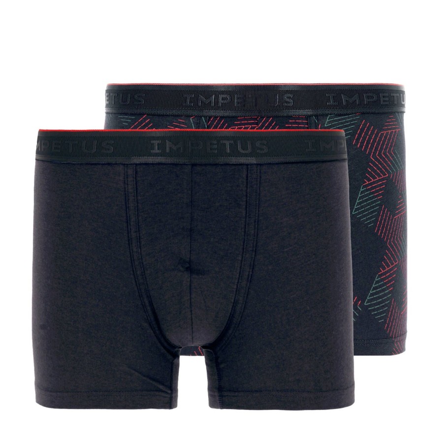 Homme Impetus Boxer Homme | Pack De 2 Boxers Homme En Coton Et Modal Bleu