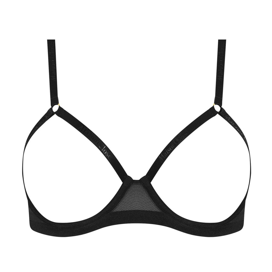 Soutiens-Gorge Maison Close | Soutien-Gorge Ouvert Noir Dore