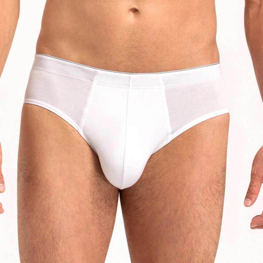 Homme Hanro Slip Homme | Slip Homme En Coton Blanc