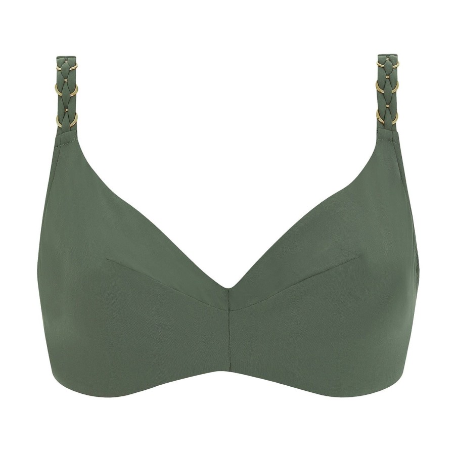 Maillots De Bain Chantelle Emboitant | Haut De Maillot De Bain Emboitant Armatures Khaki Green