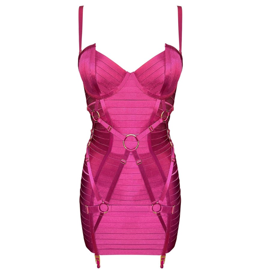 Lingerie Bordelle | Robe Porte-Jarretelles Magenta