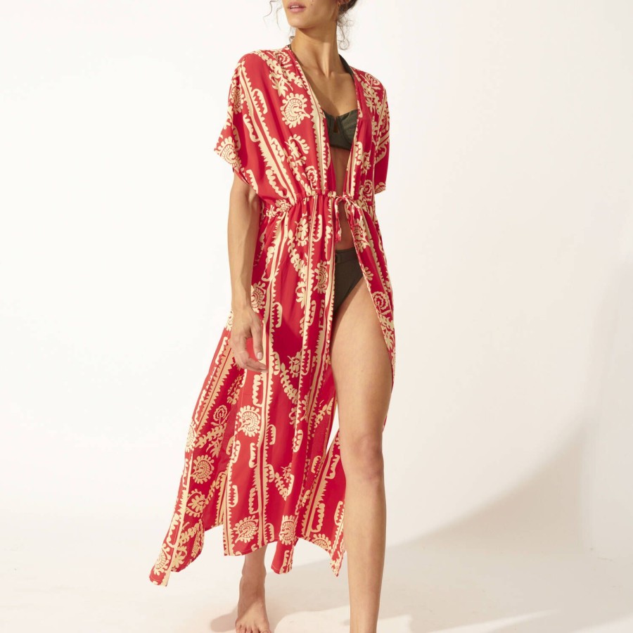 Maillots De Bain Banana Moon Robe De Plage | Robe De Plage Elvie Rouge