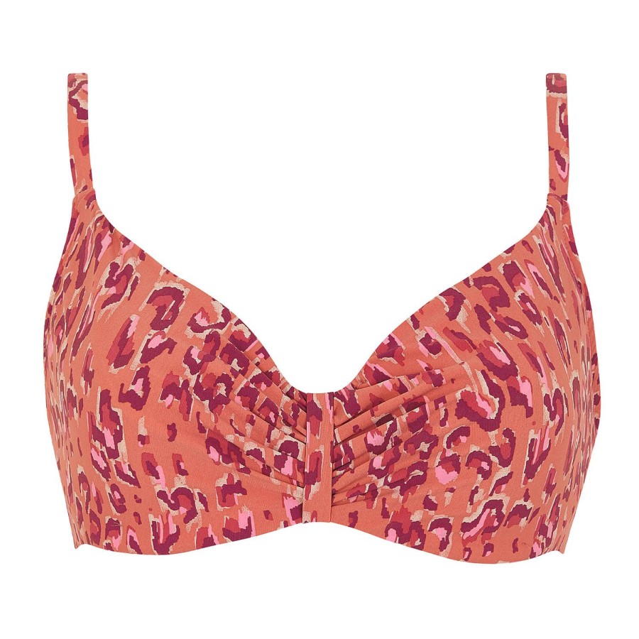 Maillots De Bain Chantelle Emboitant | Haut De Maillot De Bain Emboitant Leopard Orange