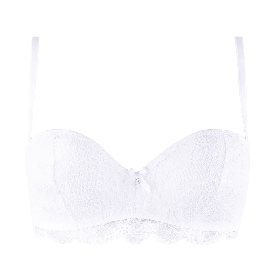 Soutiens-Gorge Lise Charmel | Soutien-Gorge Bandeau Coques En Dentelle Blanc