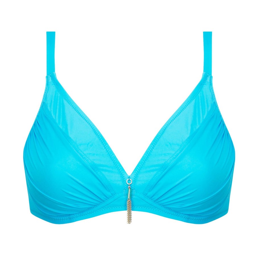 Maillots De Bain Antigel Triangle | Haut De Maillot De Bain Triangle Bonnets Profonds Turquoise