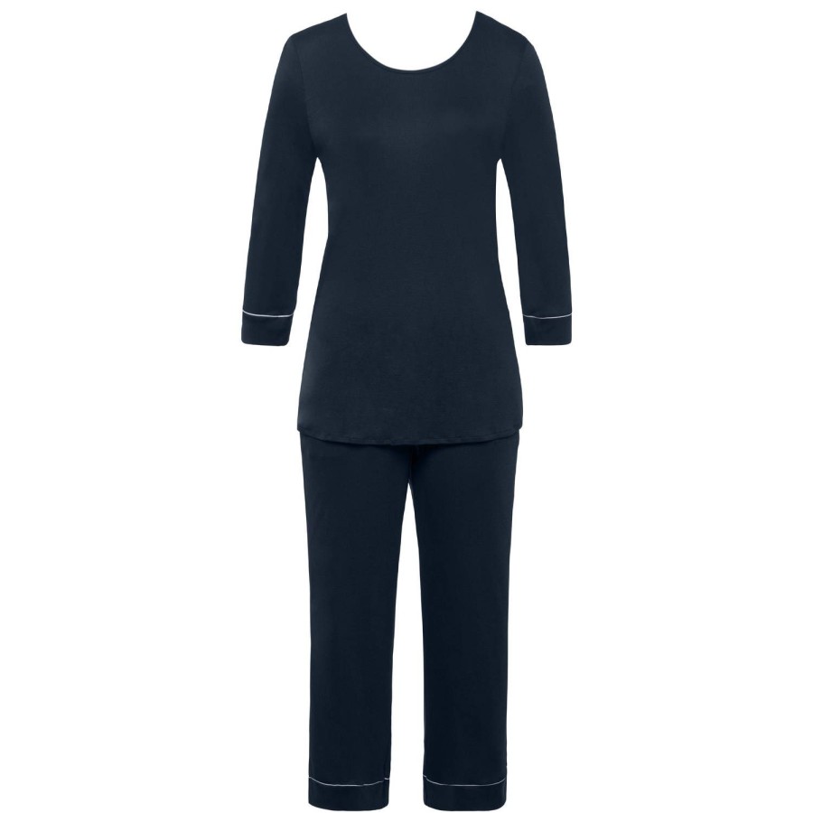 Lingerie De Nuit Hanro | Pyjama 3/4 En Tencel Deep Navy