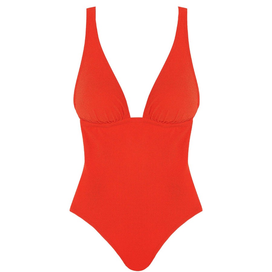 Maillots De Bain Pain de Sucre Autres Formes | Maillot De Bain 1 Piece Decollete Hiba Sans Armatures Orange