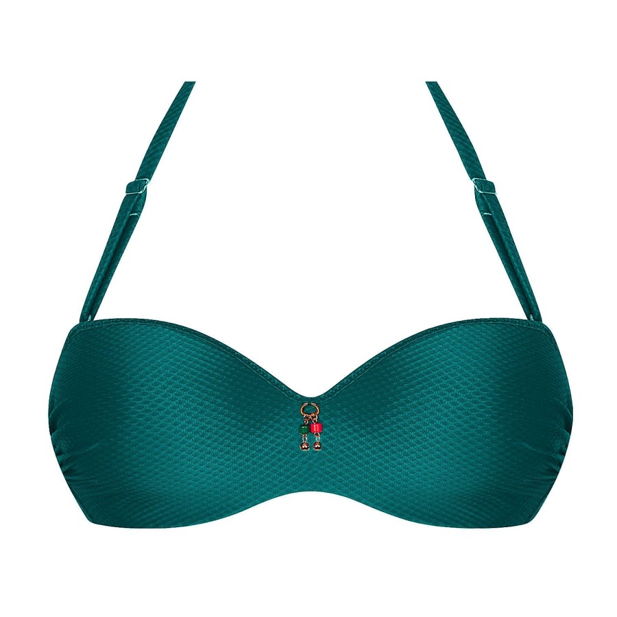 Maillots De Bain Antigel Bandeau | Haut De Maillot De Bain Bandeau Coques Vert Vogue