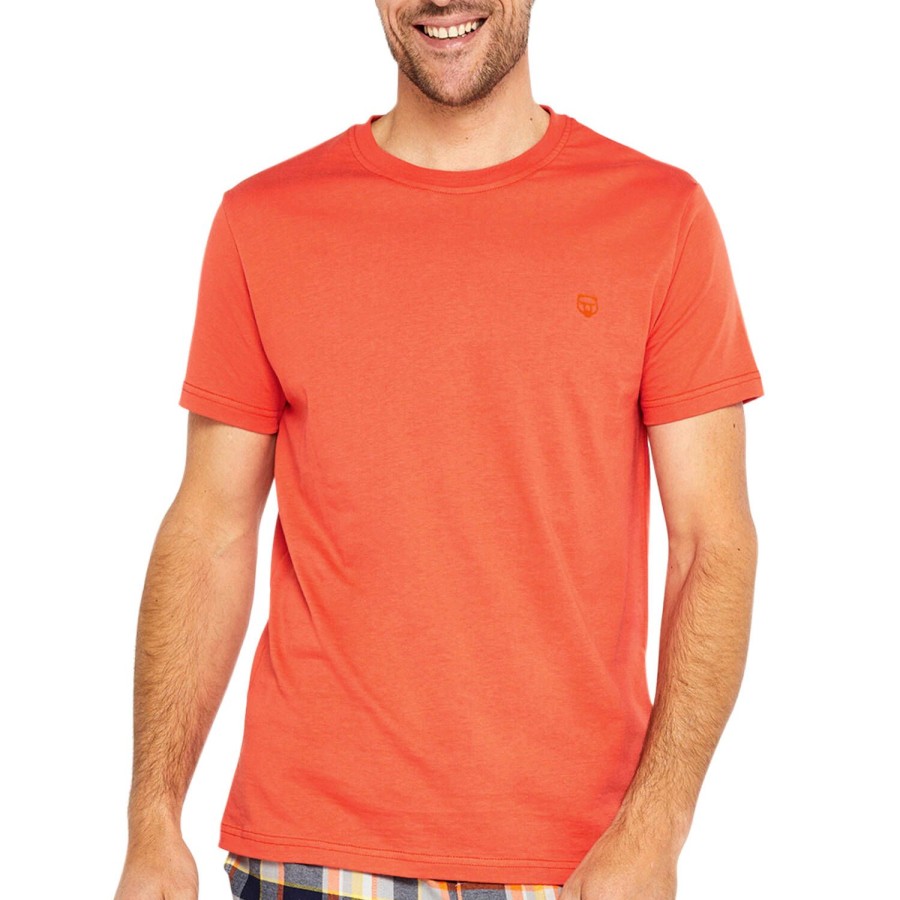 Homme Arthur Pyjama Homme | Haut De Pyjama Homme En Coton Orange