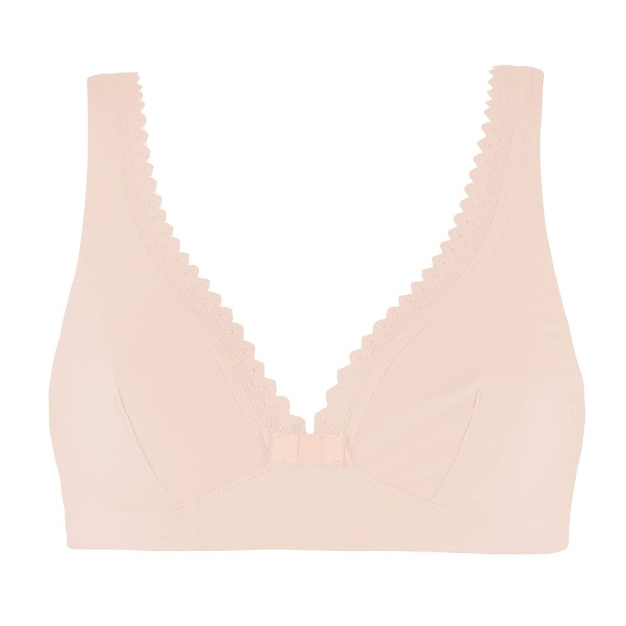 Soutiens-Gorge LOU | Soutien-Gorge Triangle Sans Armatures En Coton Dore Beige