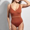 Maillots De Bain Empreinte Autres Formes | Maillot De Bain 1 Piece Sans Armatures Ambre