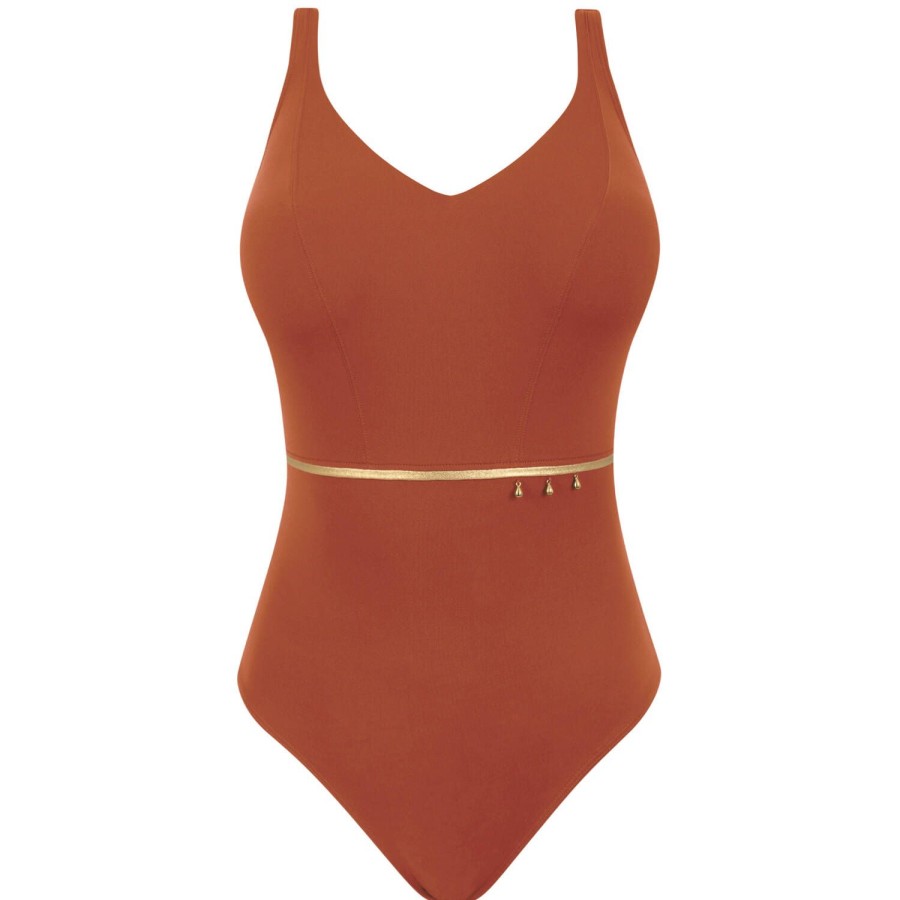 Maillots De Bain Empreinte Autres Formes | Maillot De Bain 1 Piece Sans Armatures Ambre