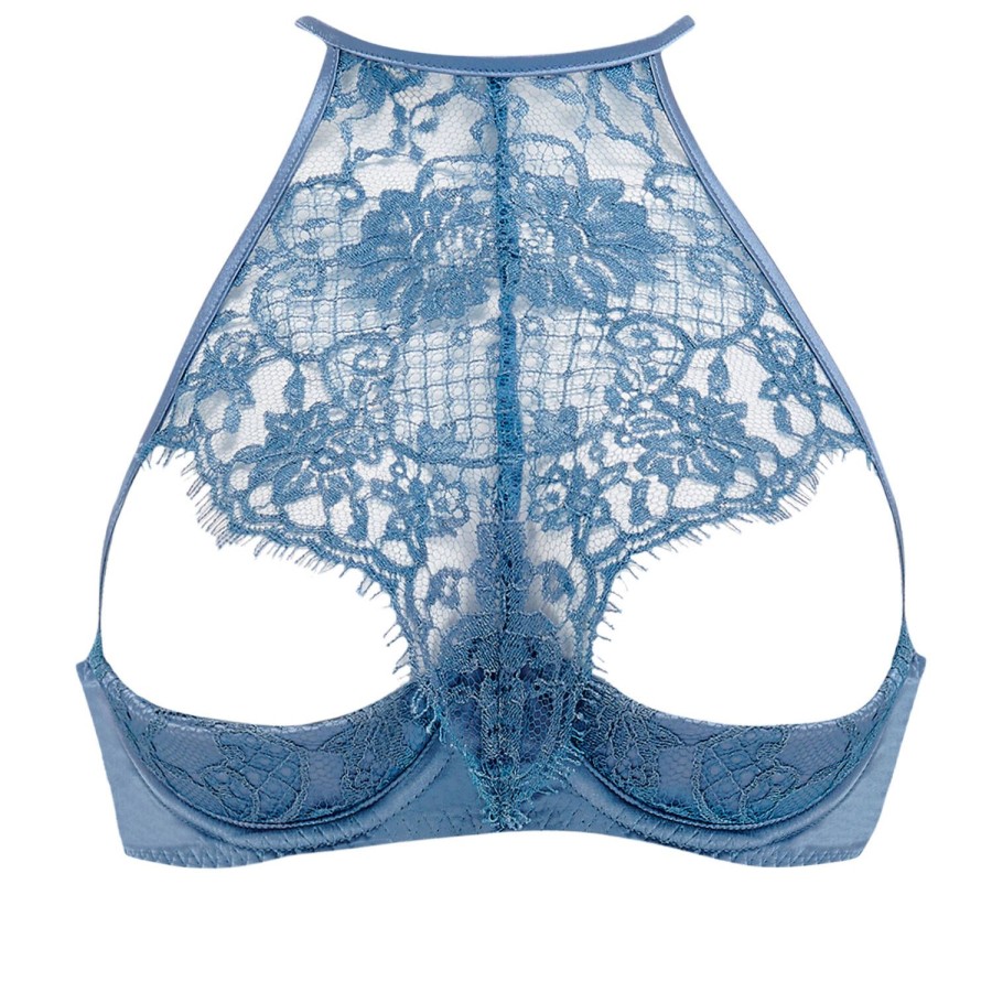 Soutiens-Gorge Coco de Mer | Soutien-Gorge Bustier Ouvert En Dentelle Sky Blue