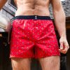 Homme Arthur Calecon Homme | Calecon Suspensoir Homme En Coton Rouge/Bleu