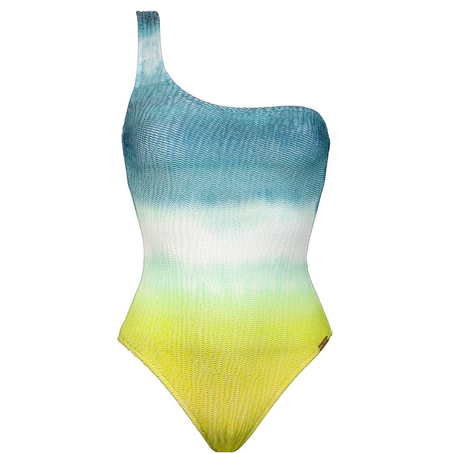 Maillots De Bain Watercult Autres Formes | Maillot De Bain 1 Piece Asymetrique Sans Armatures Aqua Shades