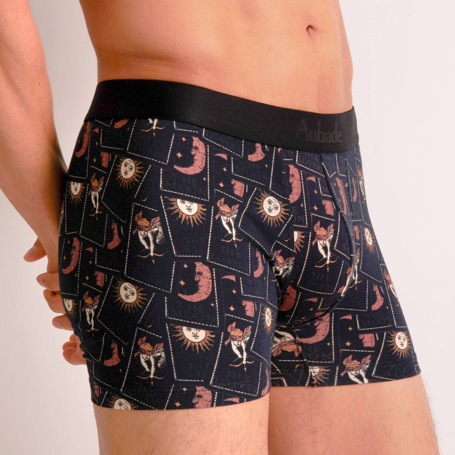 Homme Aubade Boxer Homme | Boxer Homme En Coton Et Modal Tarot Noir