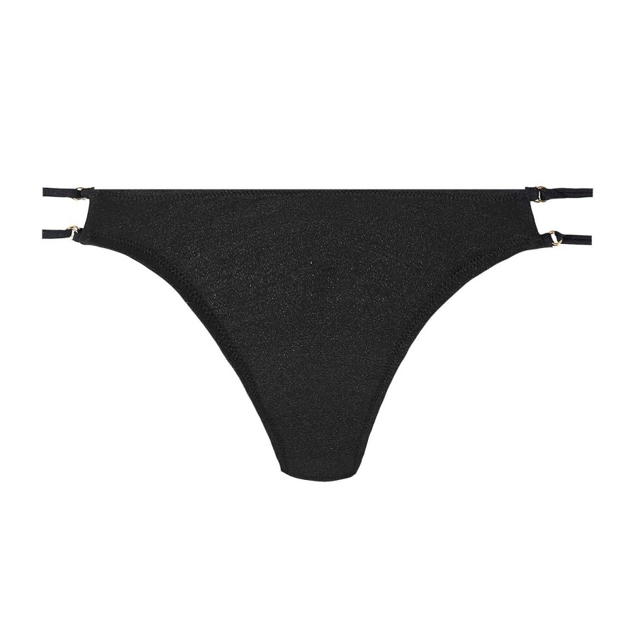 Maillots De Bain Aubade Bresilien / Tanga | Bas De Maillot De Bain Slip Mini-Coeur Black Sand