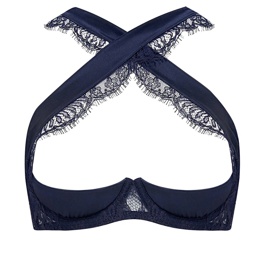 Soutiens-Gorge Coco de Mer | Soutien-Gorge Ouvert En Dentelle Navy Blue