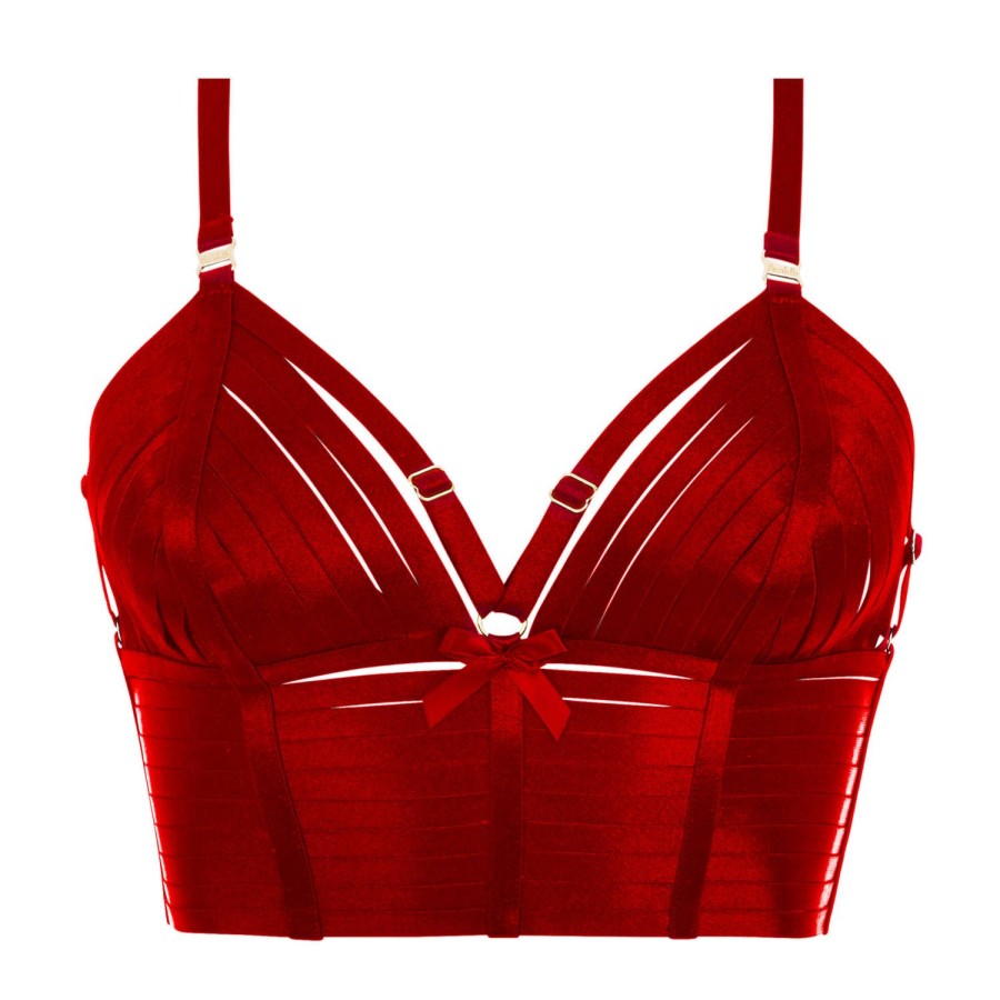 Soutiens-Gorge Bordelle | Soutien-Gorge Bustier Bondage-Belle Burnt Red