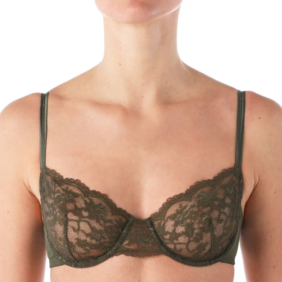 Soutiens-Gorge Ritratti Milano | Soutien-Gorge Balconnet En Dentelle Olive