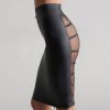 Lingerie Maison Close | Jupe Crayon Bandes Elastiques Noir