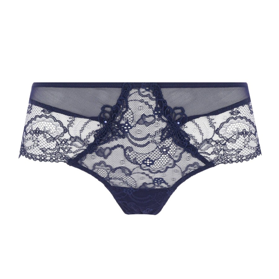 Culottes Lise Charmel | Shorty Echancre En Dentelle Bleu Venise