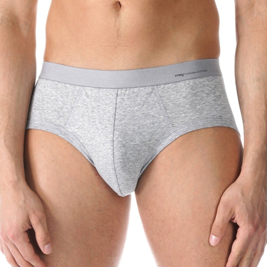 Homme Mey Slip Homme | Slip Homme En Coton Light Grey Melange