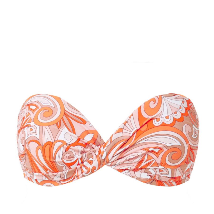 Maillots De Bain Melissa Odabash Bandeau | Haut De Maillot De Bain Bandeau Martinique Mirage Orange