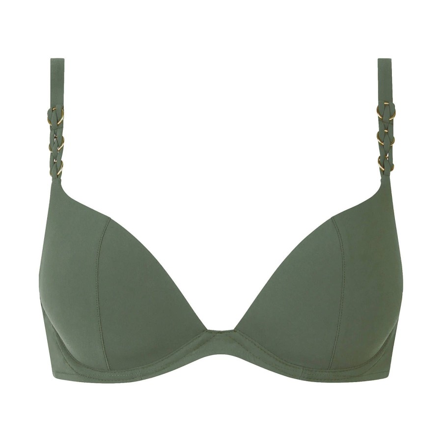 Maillots De Bain Chantelle Push-Up | Haut De Maillot De Bain Push-Up Khaki Green