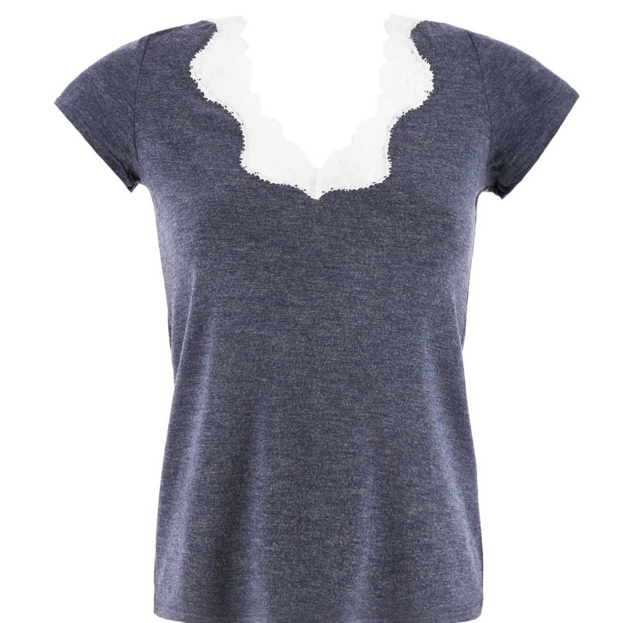 Lingerie De Nuit Antigel | T-Shirt Bleu Chine Nacre