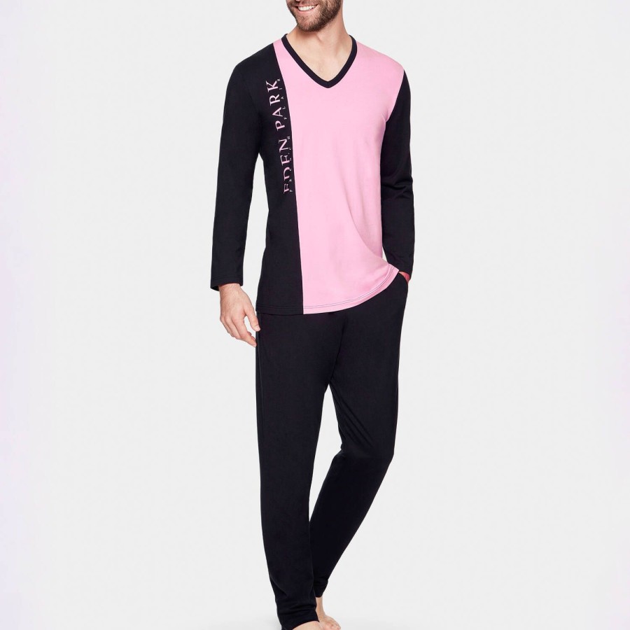 Homme Eden Park Pyjama Homme | Pyjama Homme En Coton Rose