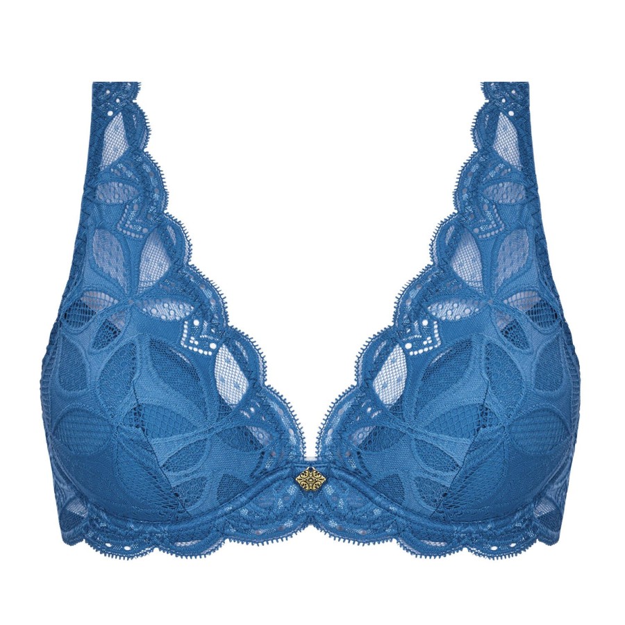 Soutiens-Gorge Antigel | Soutien-Gorge Triangle Coques En Dentelle Stricto Cobalt