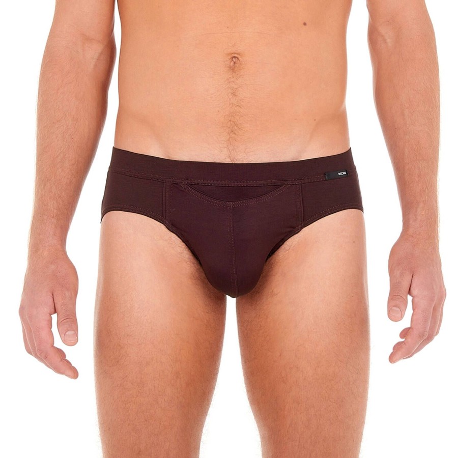 Homme HOM Slip Homme | Slip Avec Ouverture Ho1 Homme Bordeaux