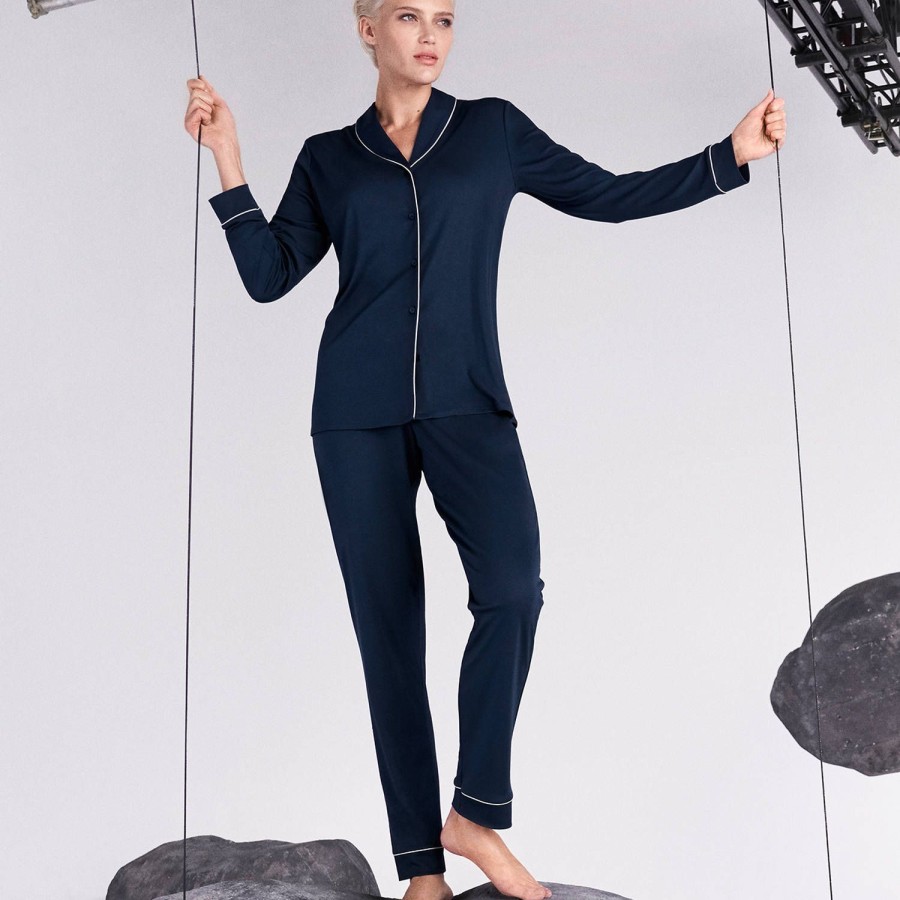 Lingerie De Nuit Hanro | Pyjama Deep Navy