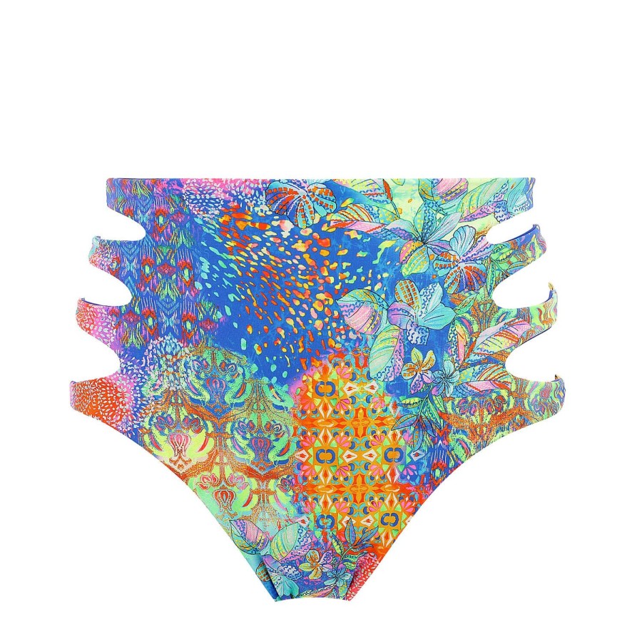 Maillots De Bain Luli Fama Culotte Haute | Bas De Maillot De Bain Culotte Haute Reversible Multicolor