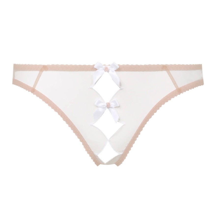 Culottes Agent Provocateur | Slip Ouvert Sand/White