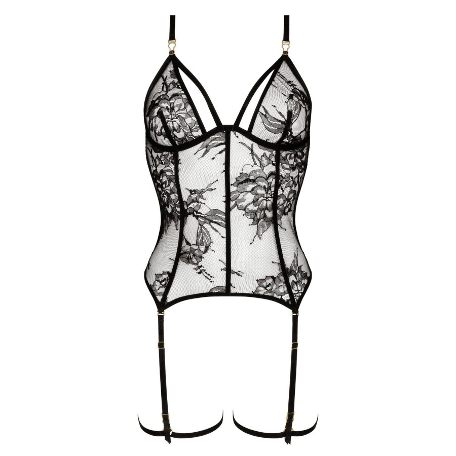 Lingerie Atelier Amour | Guepiere En Dentelle Noir