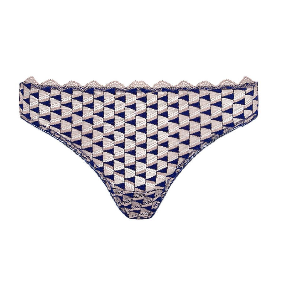 Culottes Huit | Tanga En Dentelle Marine