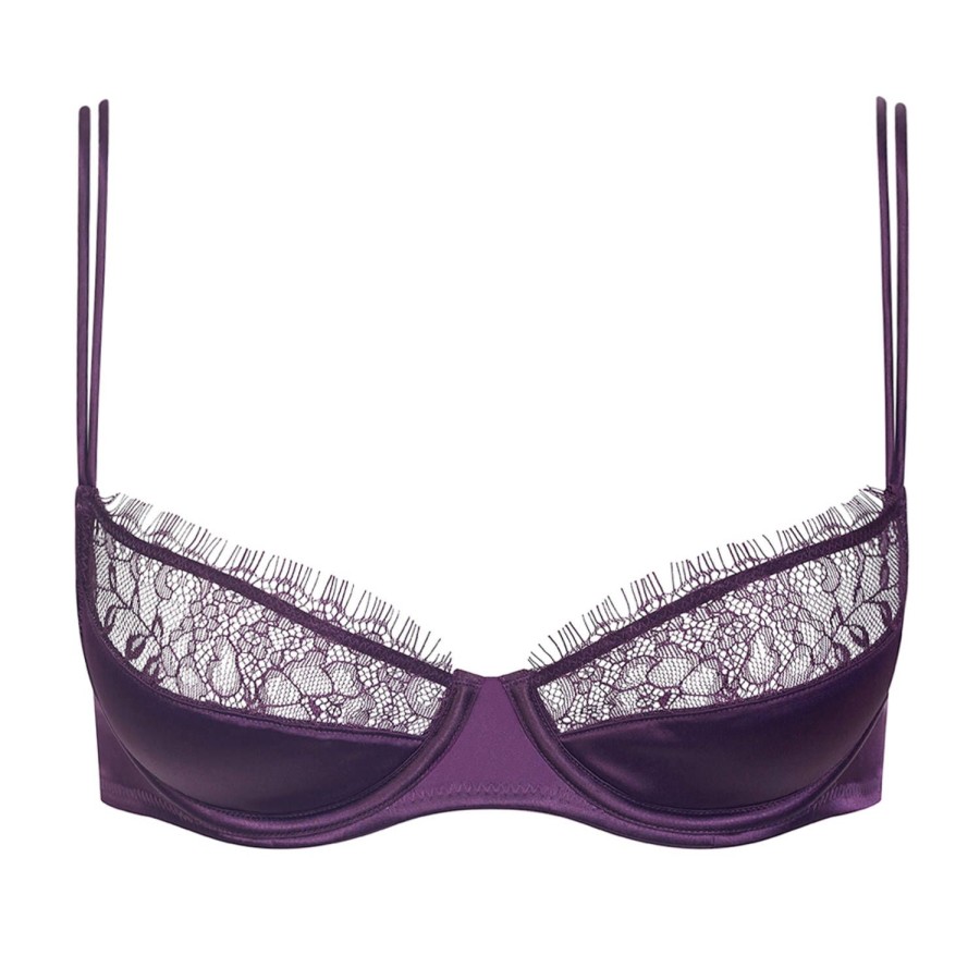 Soutiens-Gorge Maison Close | Soutien-Gorge Balconnet En Dentelle Violet