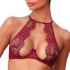 Soutiens-Gorge Coco de Mer | Soutien-Gorge Bustier Ouvert En Dentelle Crimson